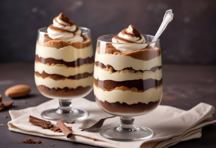 Rich Tiramisu Dessert with Coffee, Cocoa, and Mascarpone Cream Layers