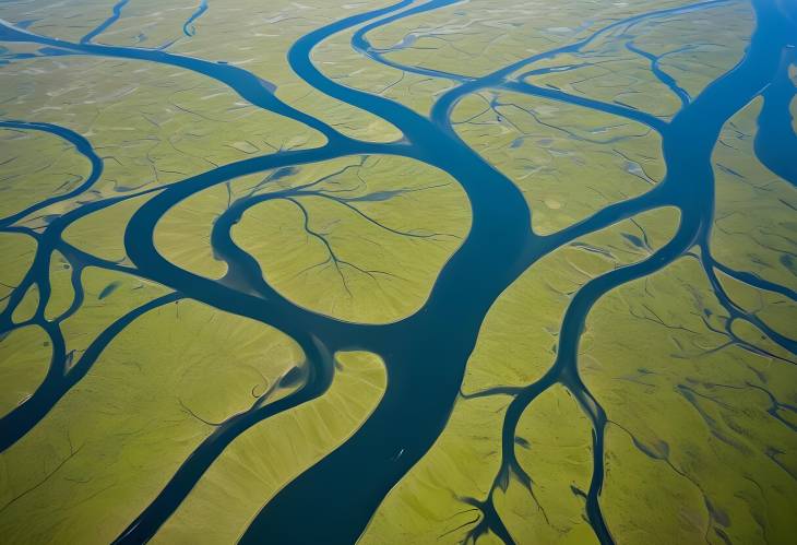 River Delta Aerial View A Tapestry of Natures Waterways