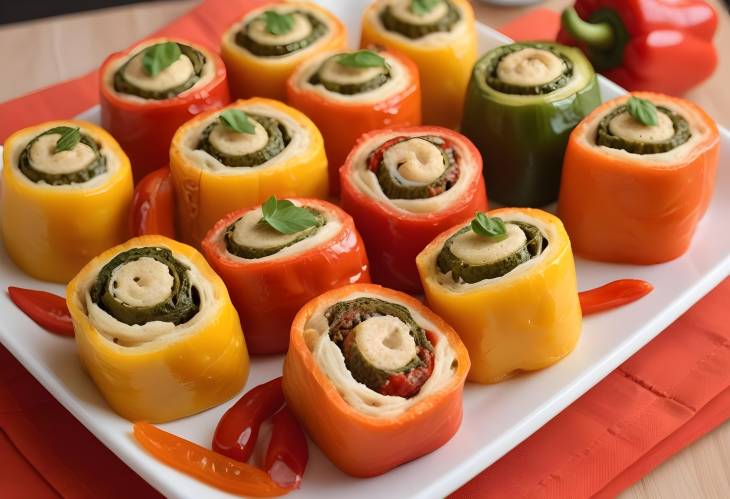 Roasted Pepper Rolls Elegant Rolls with Tender Roasted Peppers and Savory, Flavorful Fillings