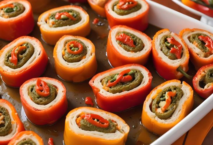 Roasted Pepper Rolls Tender and Elegant Rolls with Roasted Peppers and Savory Fillings for Fine Dish