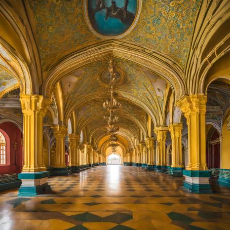 Royal Mysore Palace Colorful Halls and Historical Grandeur in Karnataka, India