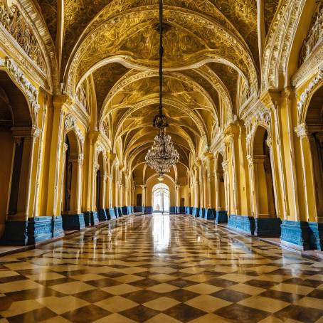 Royal Mysore Palace Interior, Karnataka Colorful Halls and Historical Elegance, India