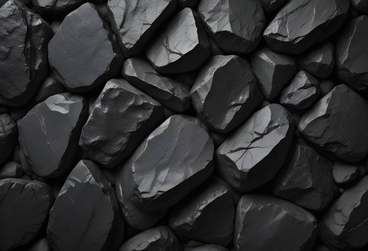 Rugged Close Up of a Dark Stone Rock Background with Textured Details