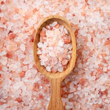 Rustic Salt Crystals in a Wooden Bowl