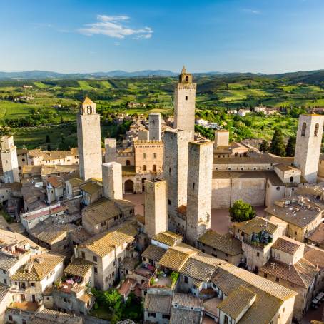 San Gimignano Aerial View of Towers and Tuscanys Historical Charm