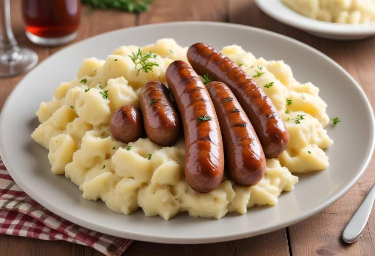 Sausage and Mash Traditional Recipe with Hearty Sausages and Creamy Mash