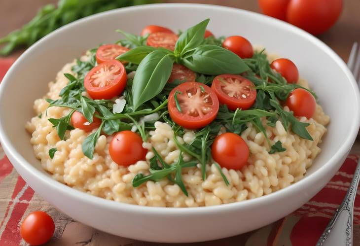 Savor the Taste Tomato and Arugula Risotto with Fresh Ingredients