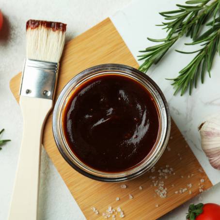 Savory Barbeque Sauce with Basting Brush in Jar