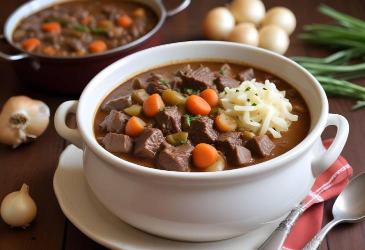 Savory Beef and Onion Stew Tender, Hearty Beef Slow Cooked to Perfection