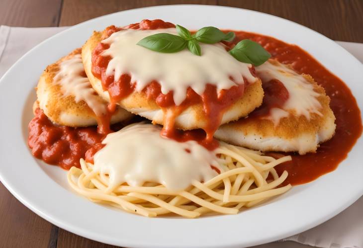 Savory Chicken Parmesan Breaded Chicken with Marinara Sauce and Melted Cheese Bliss