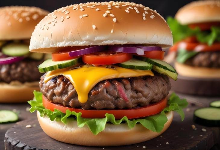 Savory Combo Close Up of Beef and Veggie Burger