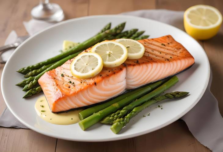 Savory Grilled Salmon with Asparagus and Butter Sauce