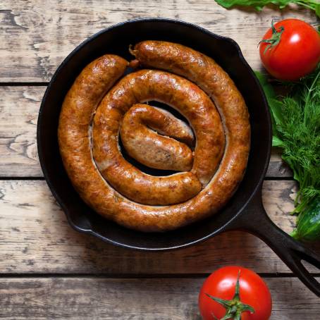 Savory Italian Sausage with Cheese and Herbs in Cast Iron