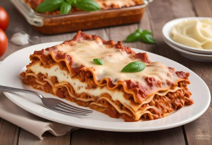 Savory Lasagna Bolognese with Creamy Bechamel and Rich Meat Sauce