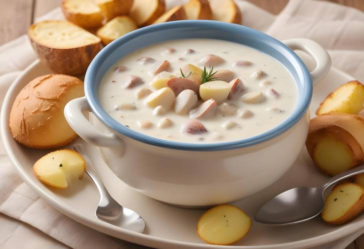 Savory New England Clam Chowder Creamy Clam Soup with Tender Potatoes