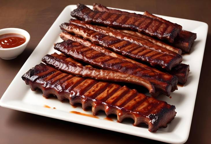 Savory St. Louis Style Barbecue Vinegar Based Sauce and Tender Pork Ribs