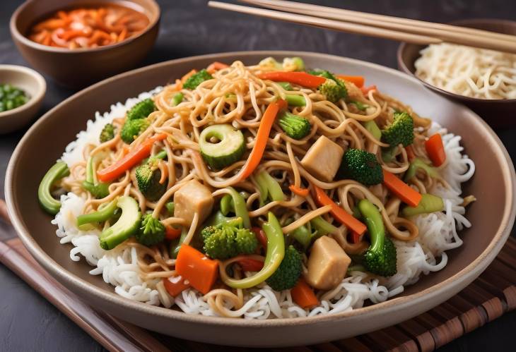 Savory Vegetable Chopsuey Indo Chinese Stir Fried Veggies with Crispy Noodles and Fusion Taste