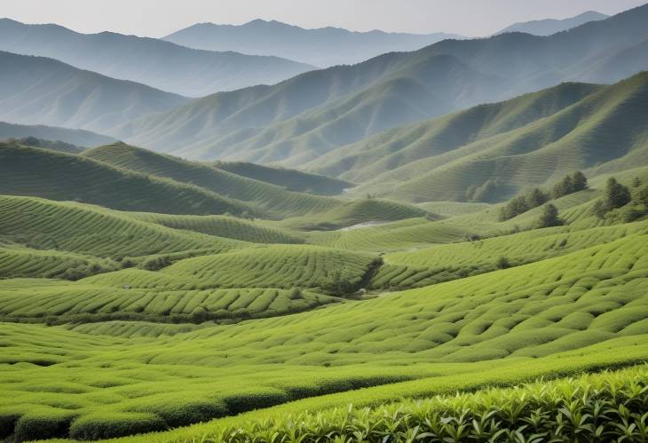 Scenic Green Tea Farmland in Boseong, South Korea