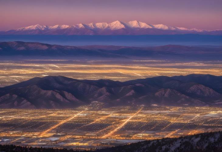 Scenic Sunrise Over City Lights of Colorado Springs