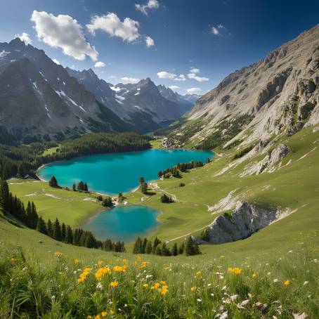 Scenic Turquoise Lake at Uzundere Seven Lakes, Erzurum  June 2021 Trkiye Travel