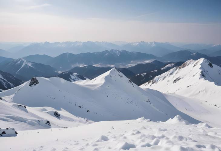 Scenic View from the Top of a Snow Covered Mountain