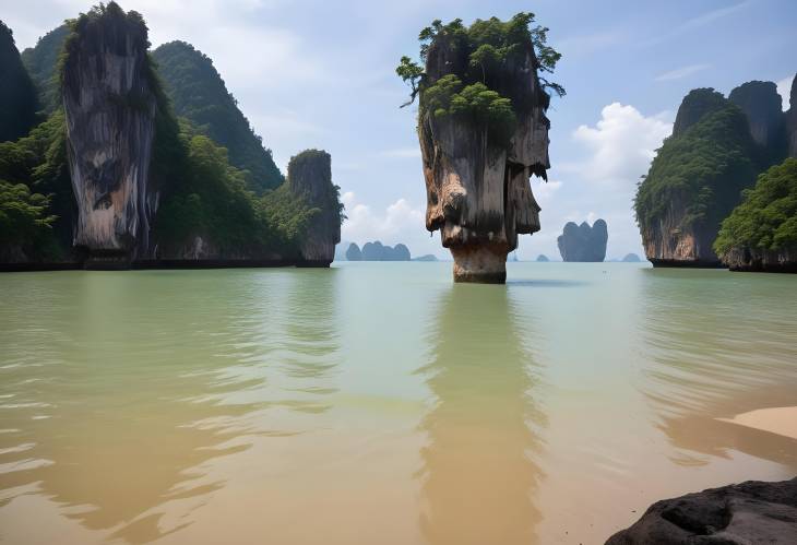 Scenic View of James Bond Island Koh Tapu in Phang Nga Bay, Thailand