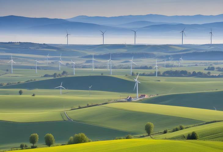 Scenic Wind Turbines and Fields from Hundsheimer Berg, Hundsheim, Austria