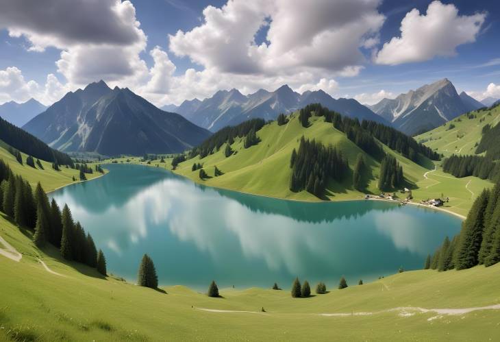 Schrecksee in the Allgu Panoramic Views of a Majestic Mountain Lake