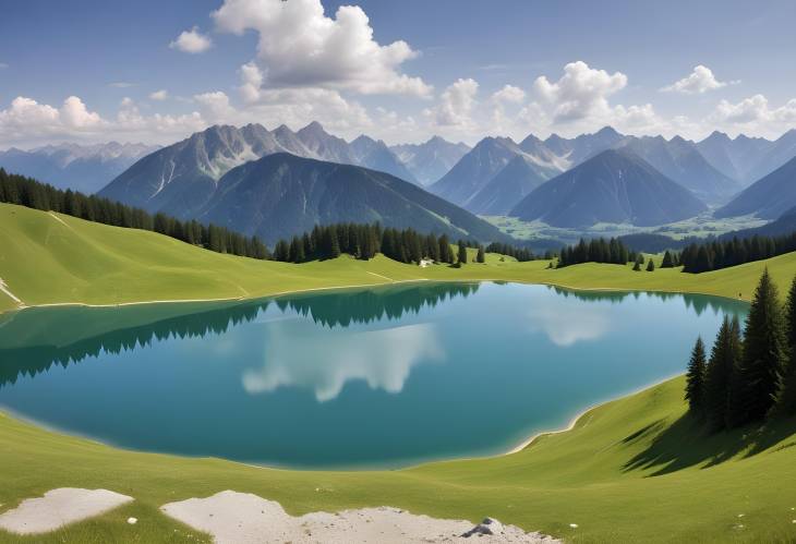 Schrecksees Panoramic Beauty A Majestic Mountain Lake in the Allgu