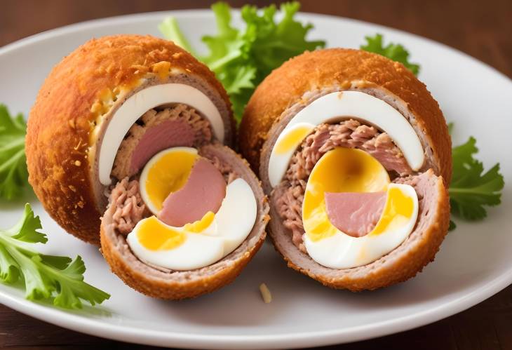 Scotch Egg Hard Boiled Egg Wrapped in Sausage Meat, Breaded, and Fried for a Crispy Delight