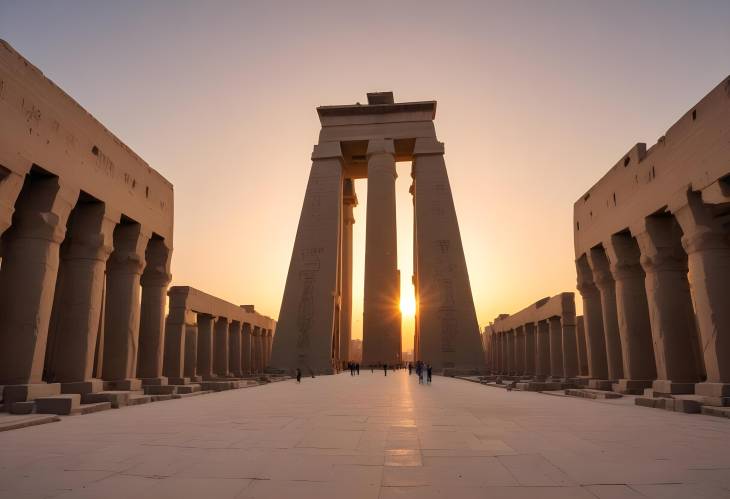 Second Pylon of Luxor Temple Sunset Panorama and Egyptian Heritage