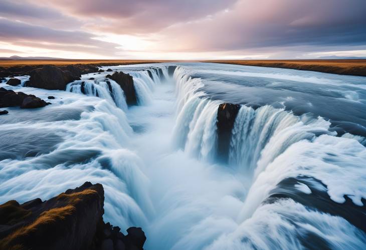 Selfoss Waterfall A Natural Marvel with Powerful Flow in Iceland