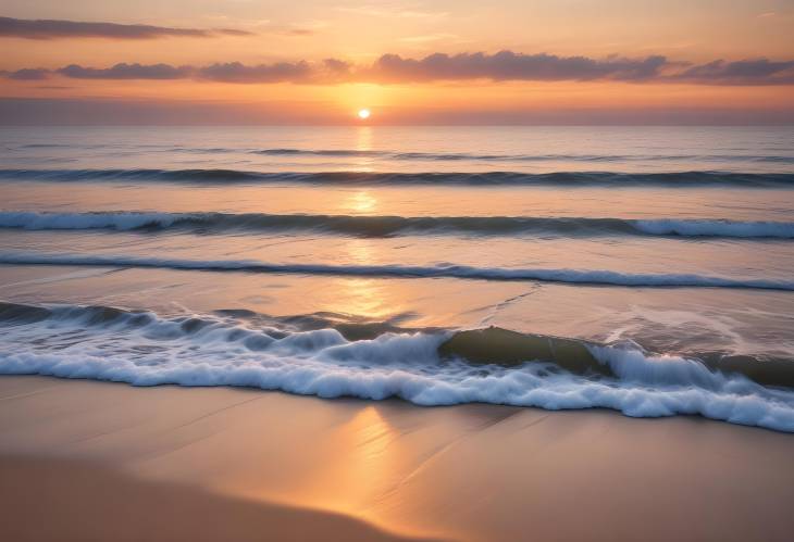 Serene Ocean Sunset with Gentle Waves