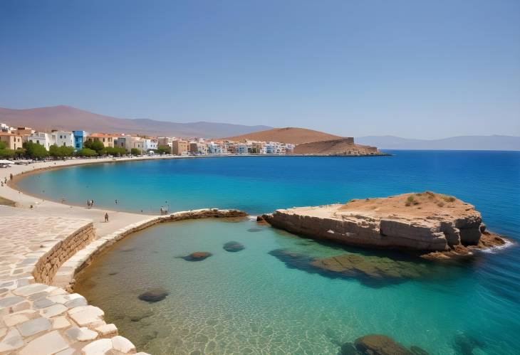 Serene Shores Chania Bay in Crete Blossoms Under the Summer Sun