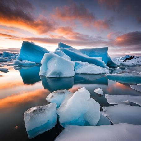 Serenity at Jokulsarlon Iceland Tranquil Glacier Lagoon with Icebergs