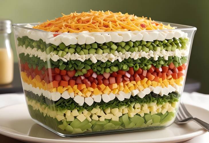 Seven Layer Salad A Layered Feast of Vegetables, Cheese, and Creamy Dressing