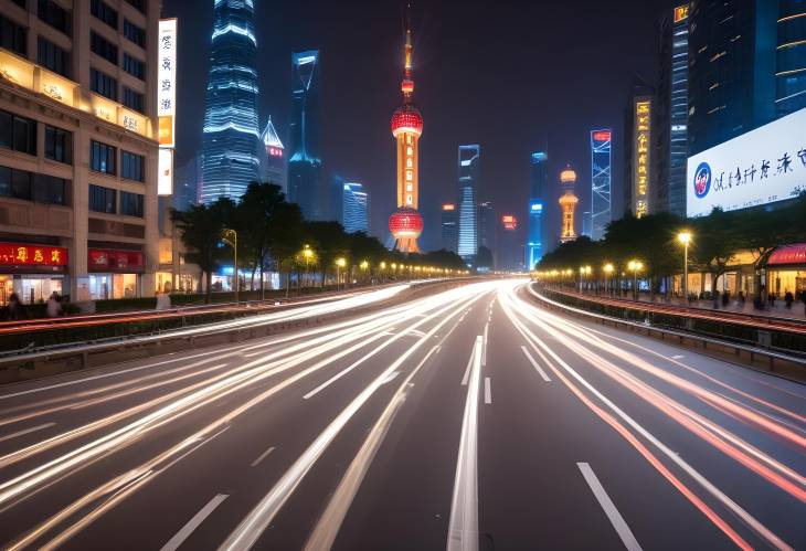 Shanghai by Night Stunning Light Trails and Urban Photography