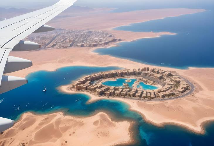 Sharm El Sheikh from Above A Mesmerizing View of Reefs and Hotels on the Red Sea