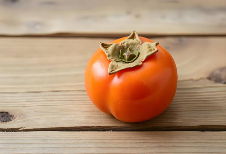 Sharon fruit, also called persimmon, on a wooden background, a local and nutritious delight