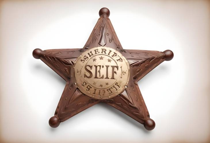 Sheriff Star Badge Isolated on White Symbol of the Old West