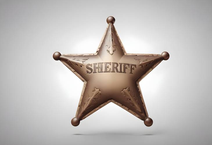 Sheriff Star Emblem on White Background Western Law Badge