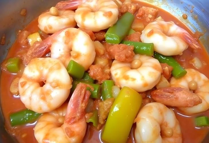 Shrimp Creole Delight  Spicy Tomato Shrimp with Bell Peppers and Onions