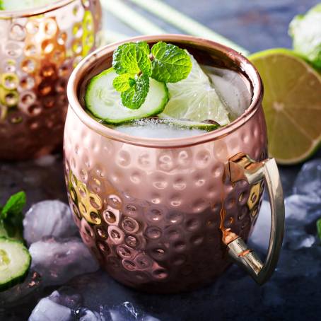 Signature Moscow Mule with Lime, Mint, and Crisp Cucumber