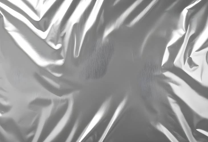 Silver Foil Background with Shiny Reflection, Top Down Perspective