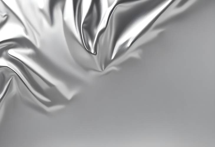 Silver Foil with Glossy Finish as a Background, Top View Perspective