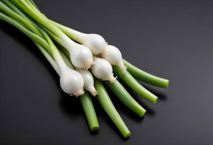 Simple Green Onion Isolated on White Background Perfect for Healthy Recipes, Food Blogs