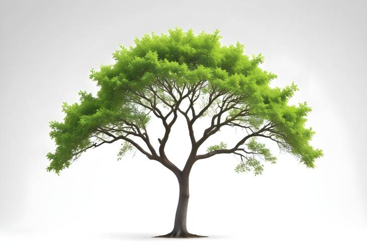 Simple Green Tree Isolated on White Perfect for Eco Friendly and Nature Themed Designs