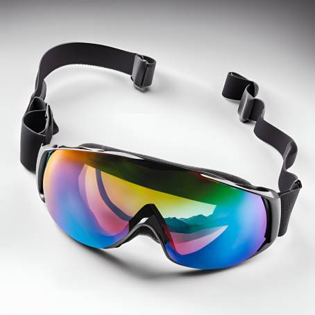 Ski Goggles Isolated on White  Winter Sports Eyewear for Skiing and Snowboarding