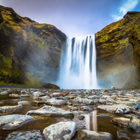 Skogafoss Waterfall Winters Majestic Icelandic Splendor