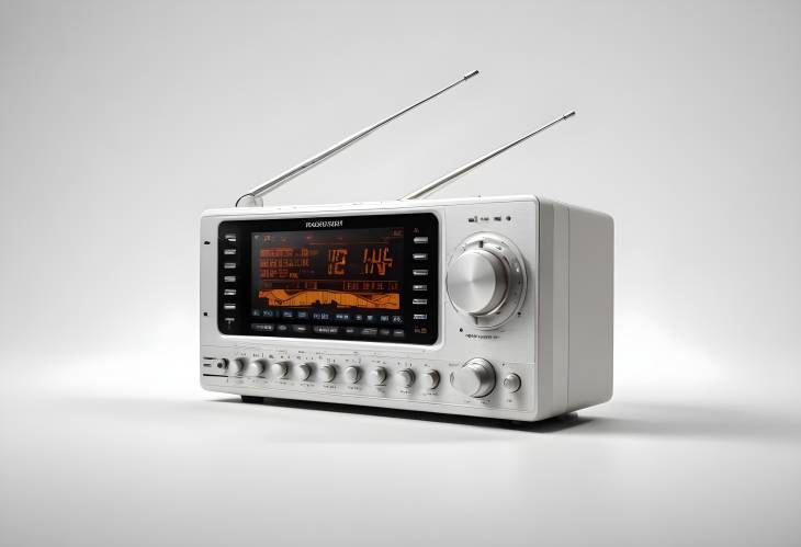 Sleek and Stylish Radio Receiver on White Background for Everyday Use